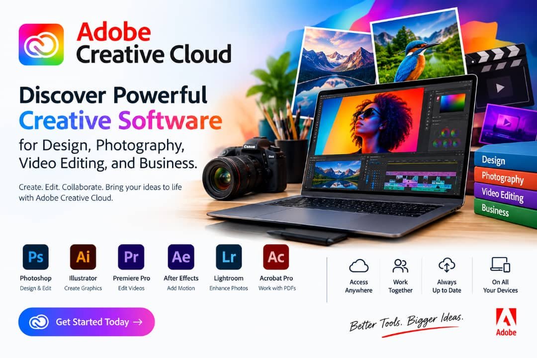 Adobe Creative Cloud: Discover Powerful Creative Software for Design, Photography, Video Editing, and Business